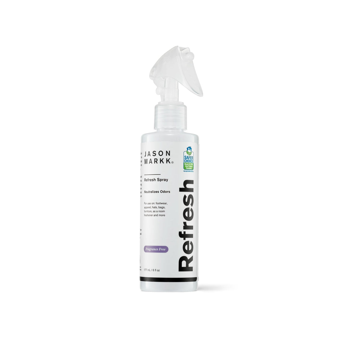 Spray bottle labeled 'Jason Markk' on a white background
