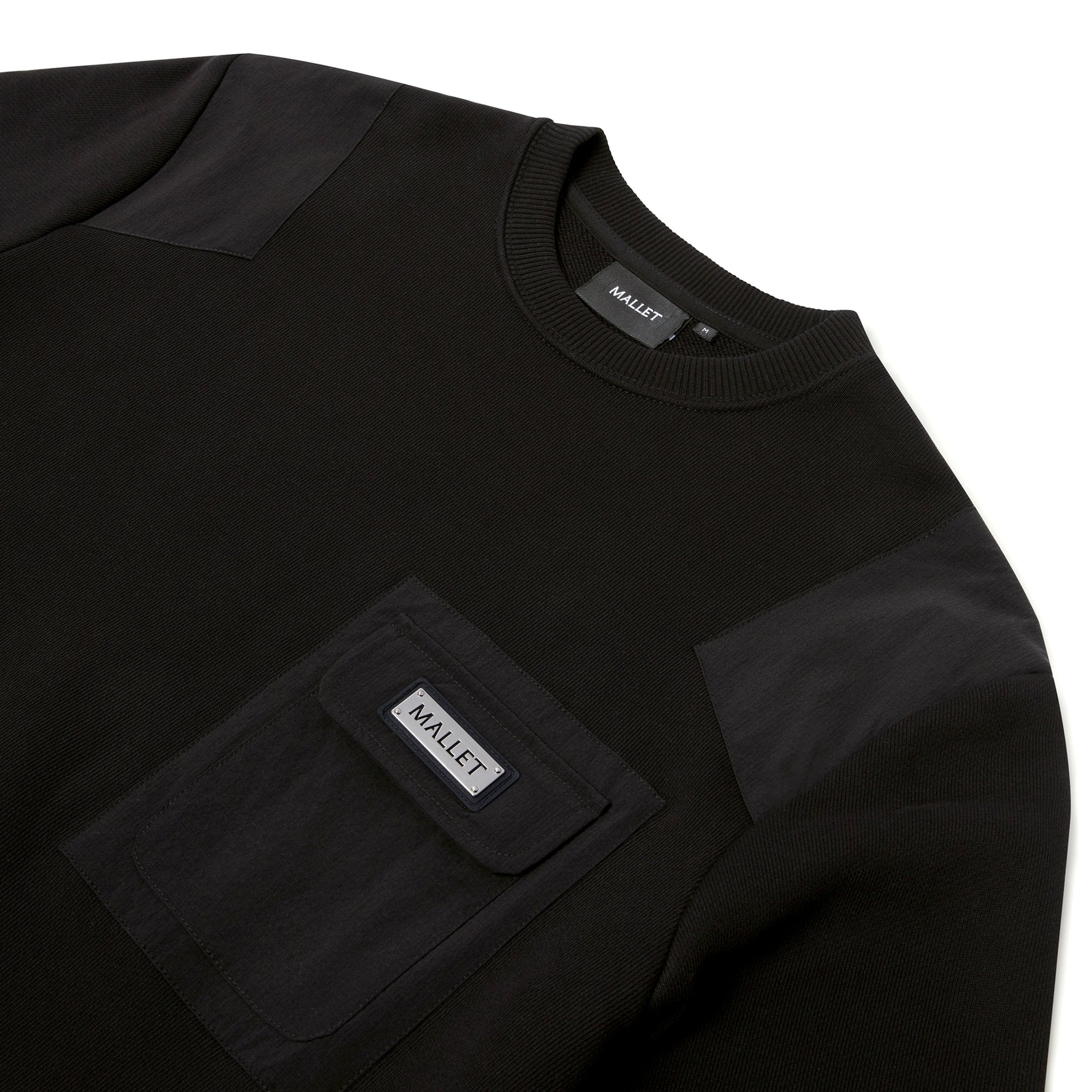 Nylon Patch Crew Black – Mallet London