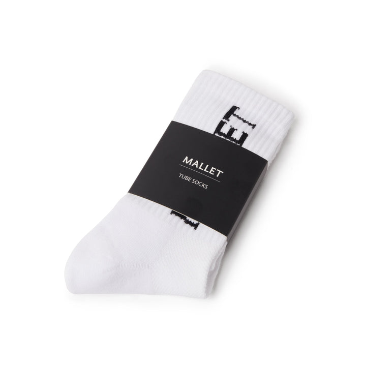 Mallet Socks Large Logo Single White