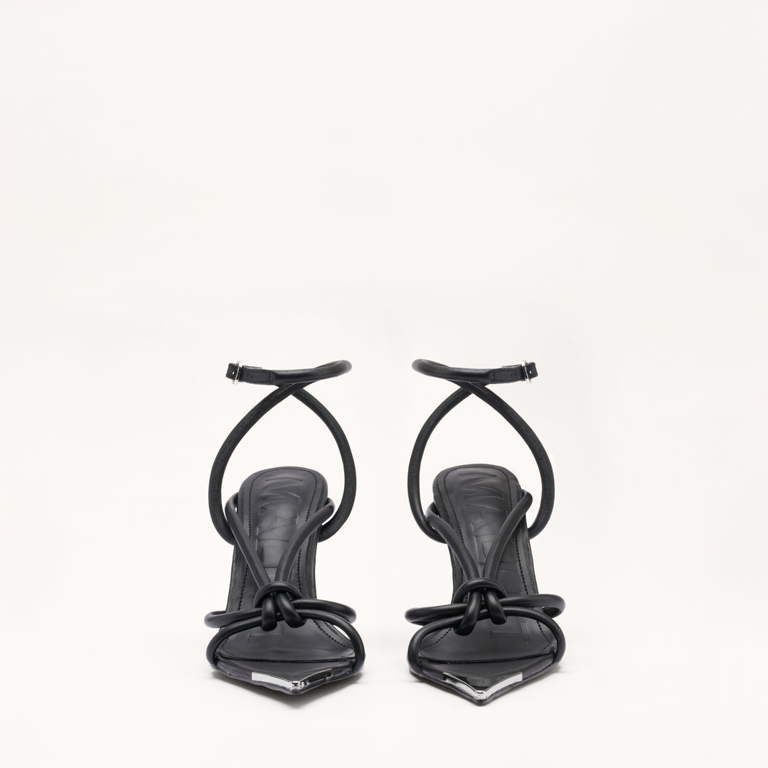 MALLET Amber Strap Women's Black Leather Heels