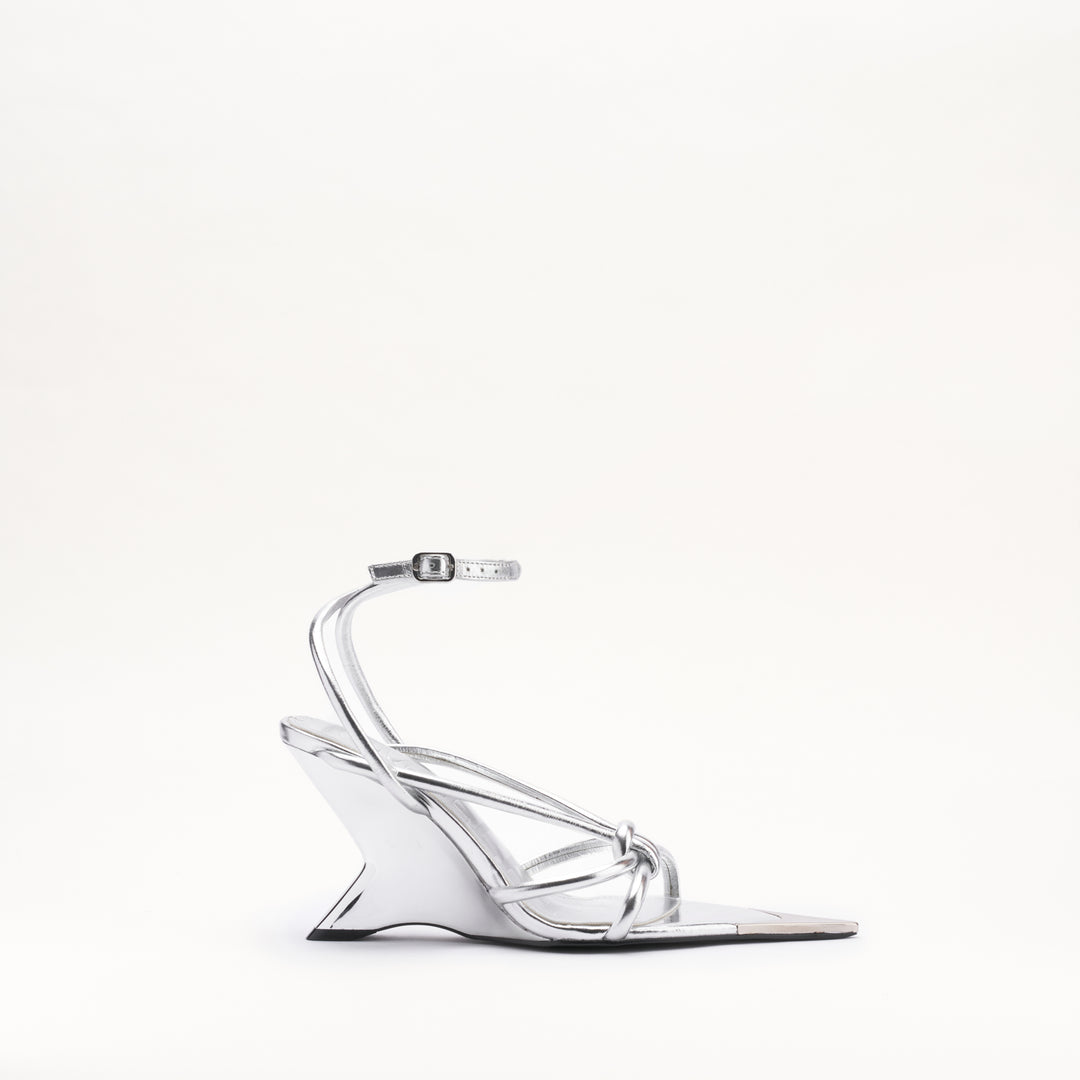 MALLET Amber Strap Women's Silver Metallic Leather Heels