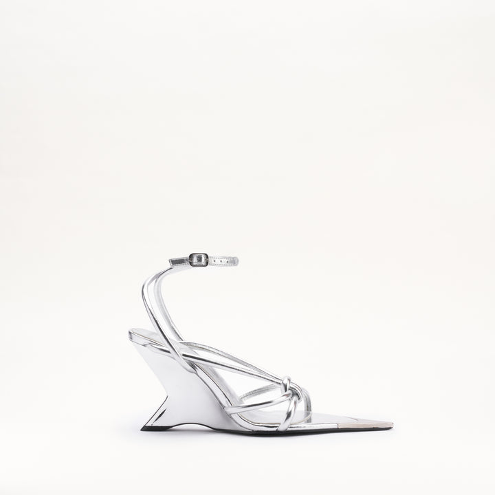 MALLET Amber Strap Women's Silver Metallic Leather Heels