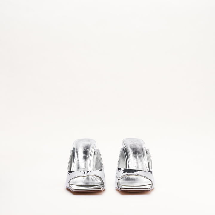 MALLET Amber Women's Silver Metallic Leather Heels