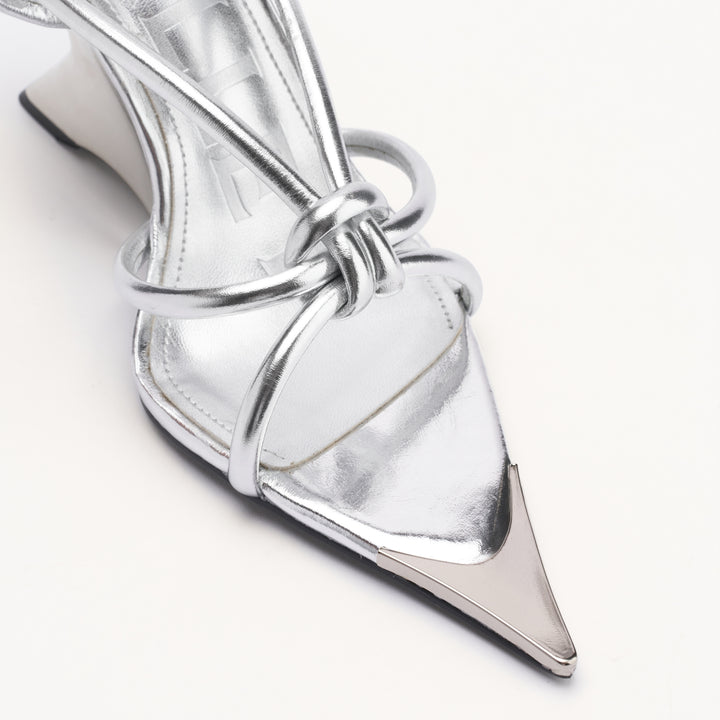 MALLET Amber Strap Women's Silver Metallic Leather Heels