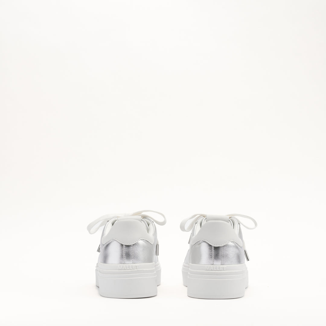 MALLET Bloomsbury Women's Silver Leather Trainers