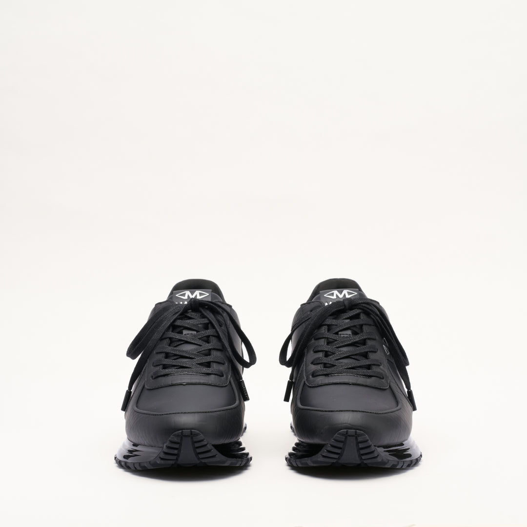 MALLET Boundary Gas Men's Black Croc Leather Trainers