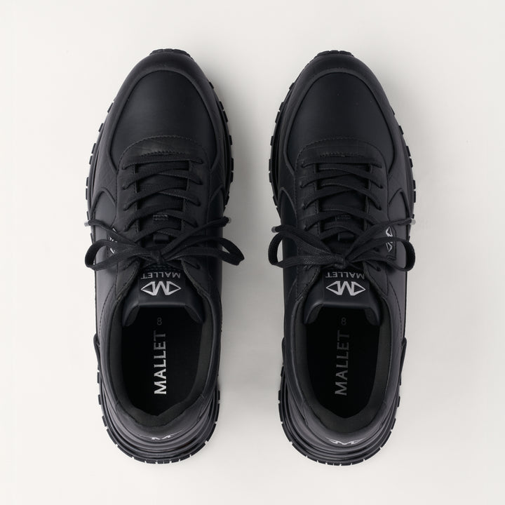 MALLET Boundary Gas Men's Black Croc Leather Trainers