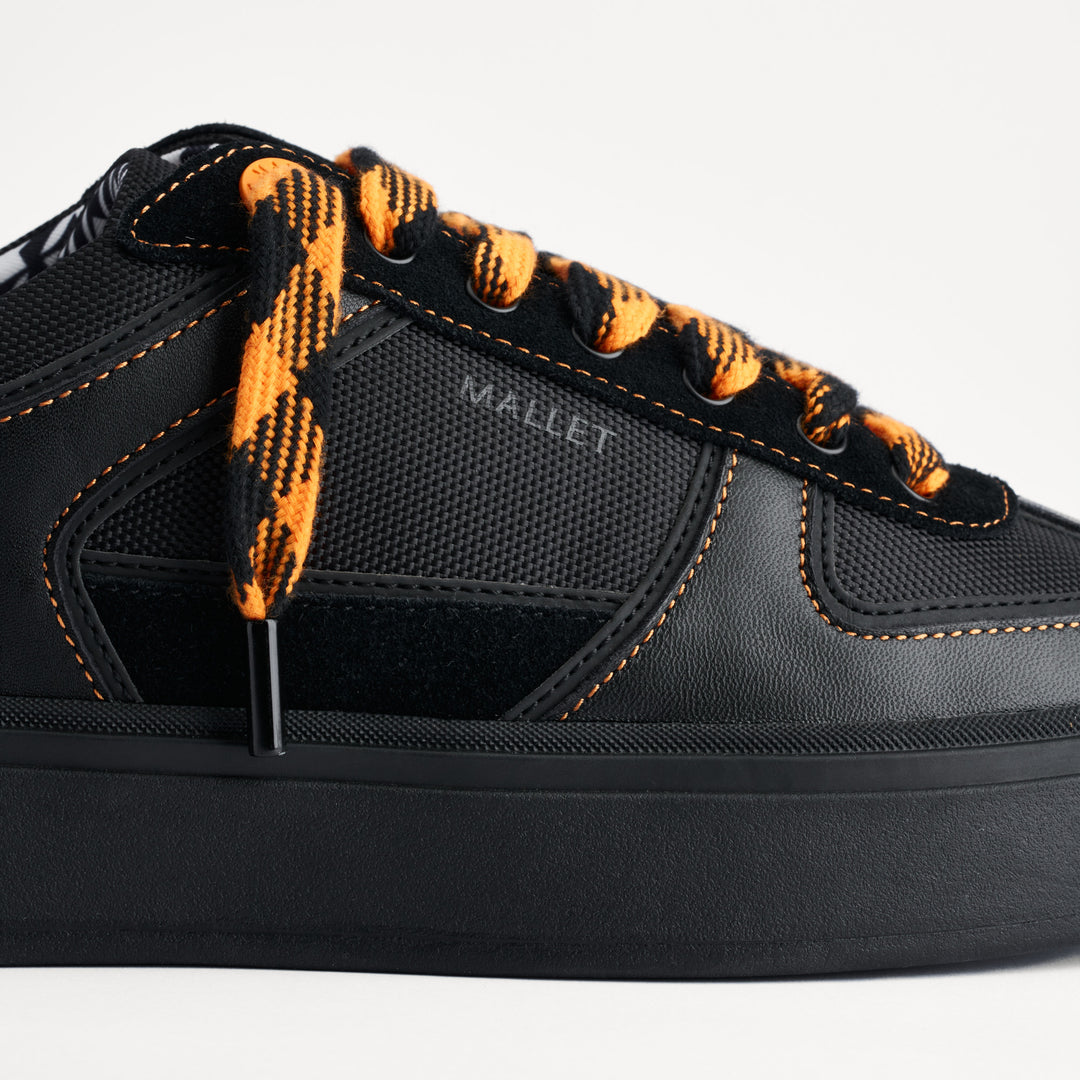 MALLET X Normski Kingsbury Mens Black Leather Trainers
