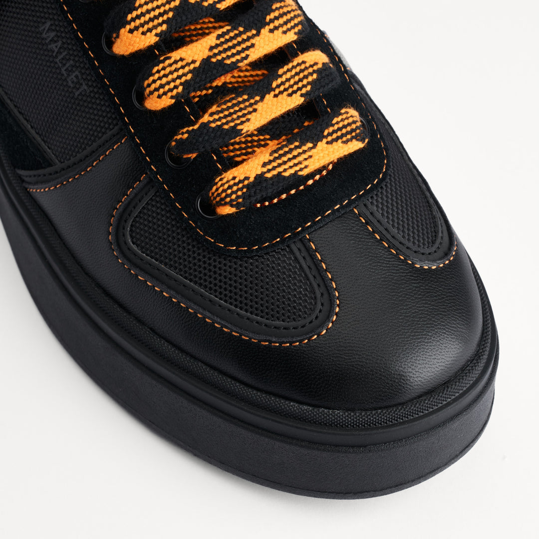 MALLET X Normski Kingsbury Mens Black Leather Trainers