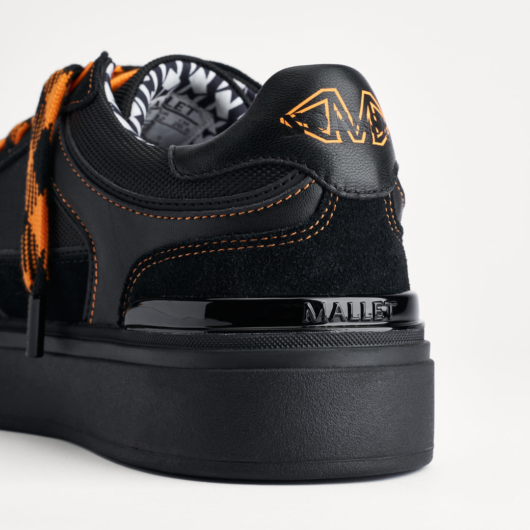 MALLET X Normski Kingsbury Mens Black Leather Trainers