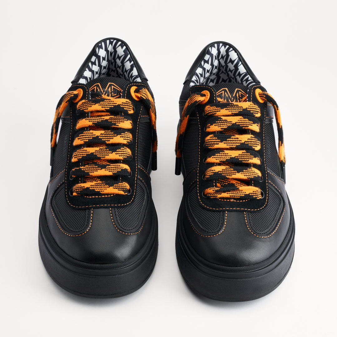 MALLET X Normski Kingsbury Mens Black Leather Trainers