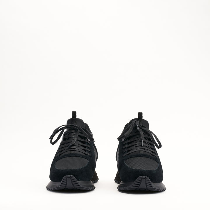 MALLET Diver Essential Men's Black Gloss Leather Trainers