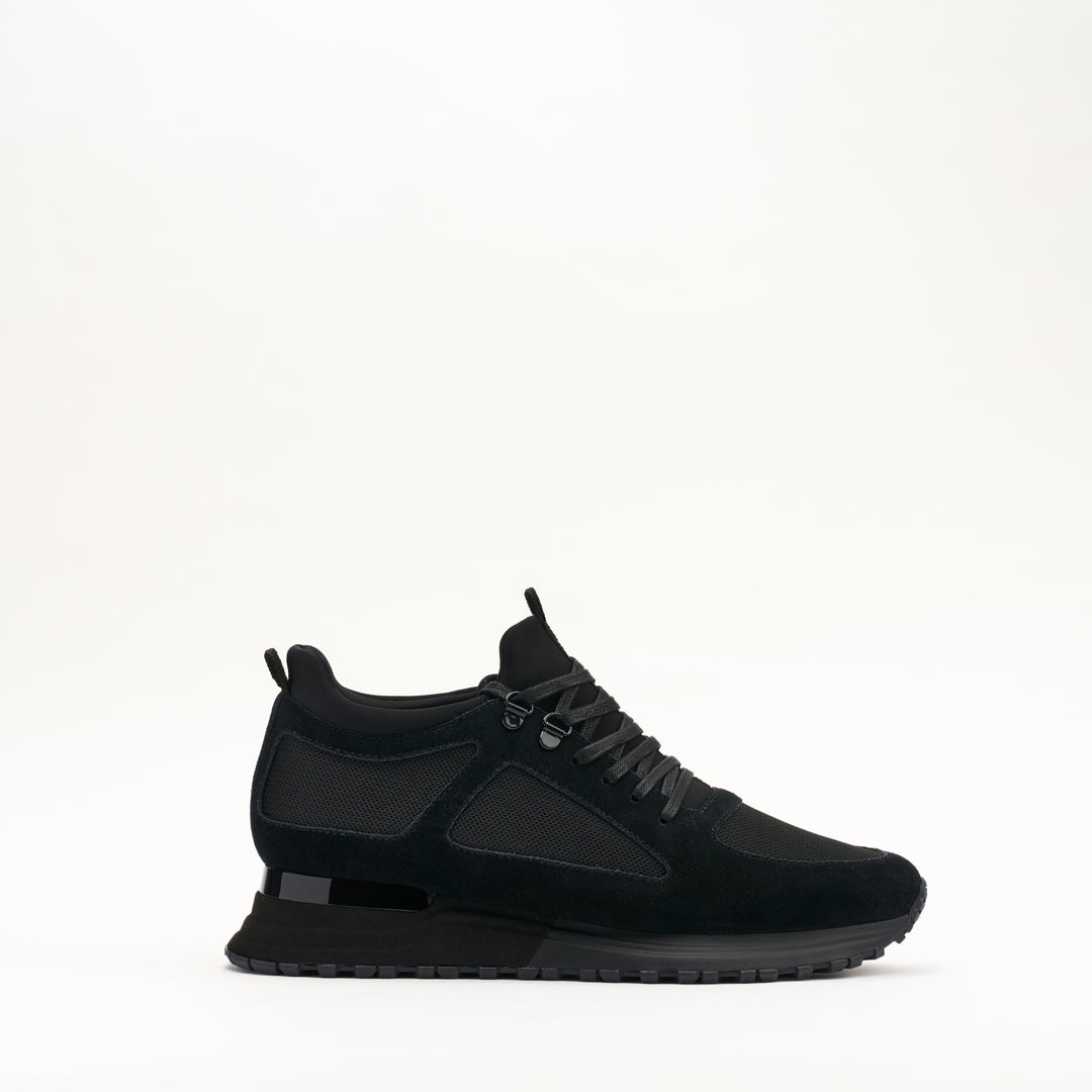 MALLET Diver Essential Men's Black Gloss Leather Trainers