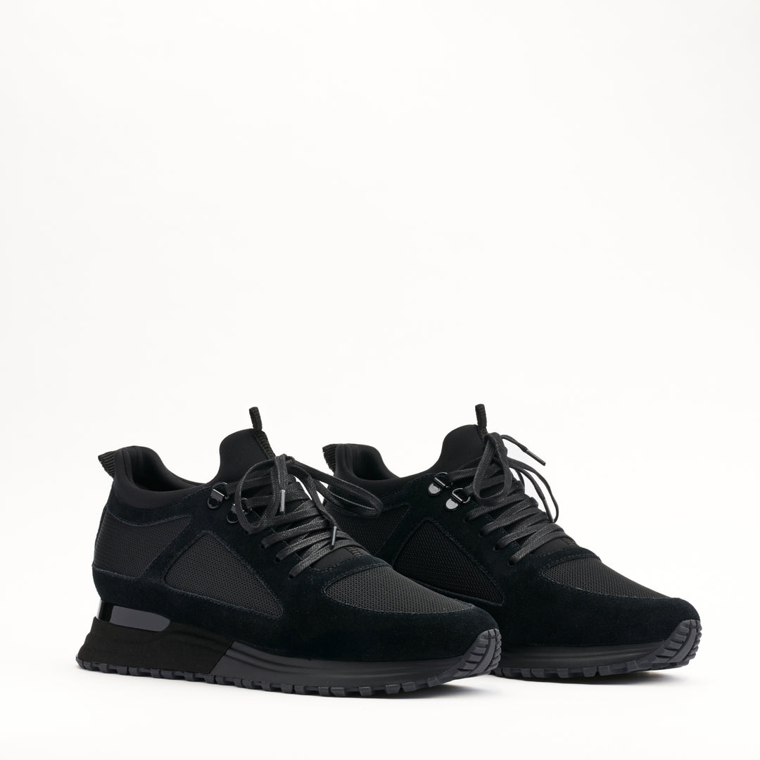 MALLET Diver Essential Men's Black Gloss Leather Trainers