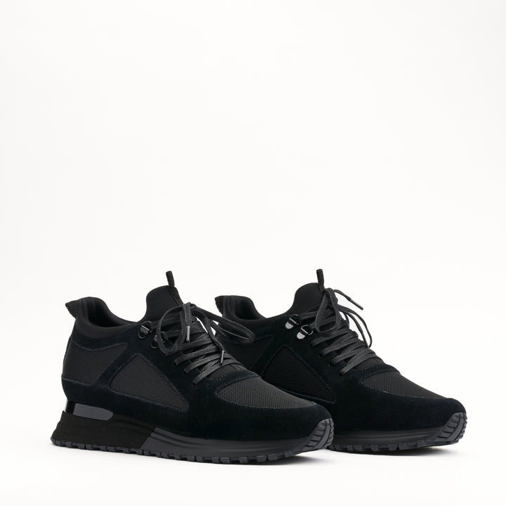 MALLET Diver Essential Men's Black Gloss Leather Trainers