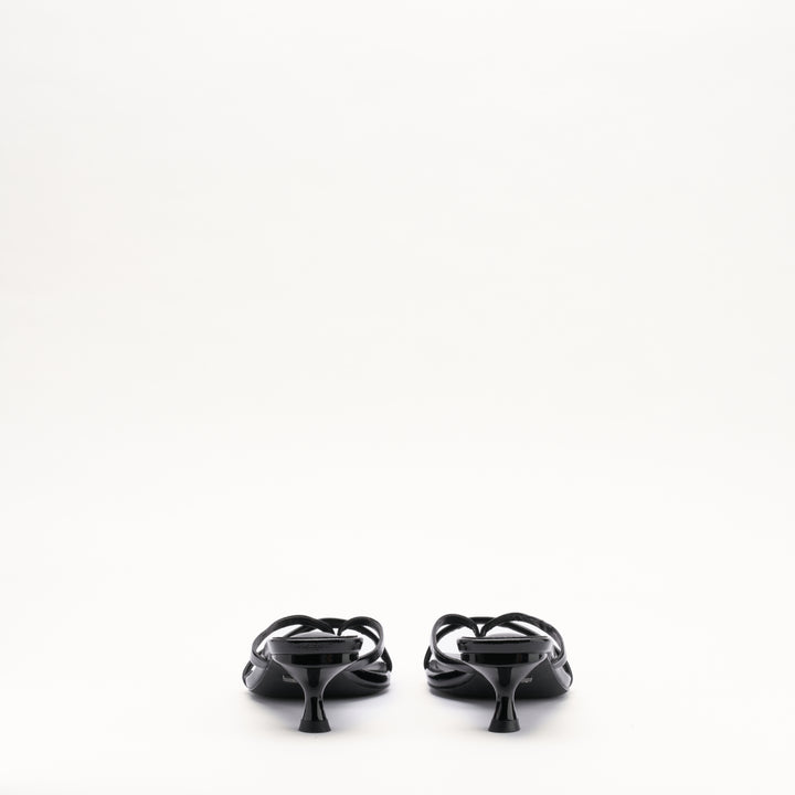 MALLET Elisa Women's Black Leather Kitten Heels