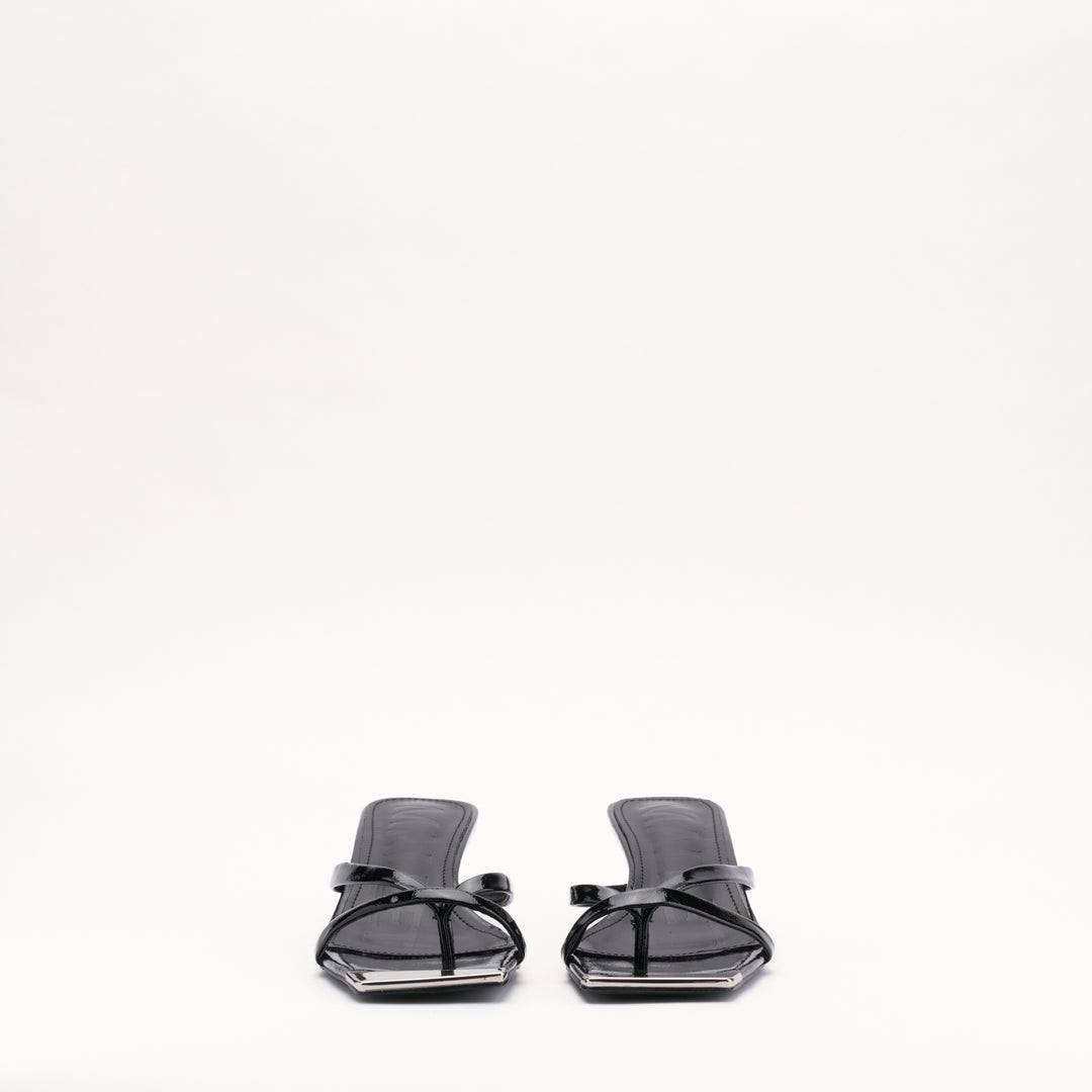 MALLET Elisa Women's Black Leather Kitten Heels