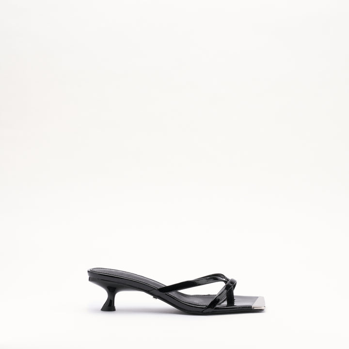 MALLET Elisa Women's Black Leather Kitten Heels