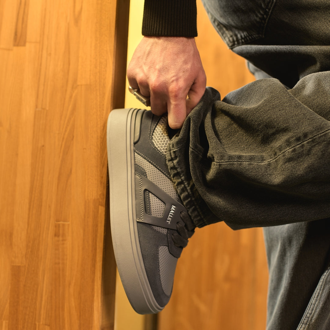 Fenchurch LWG Leather Trainer | Dark Grey | Mallet London