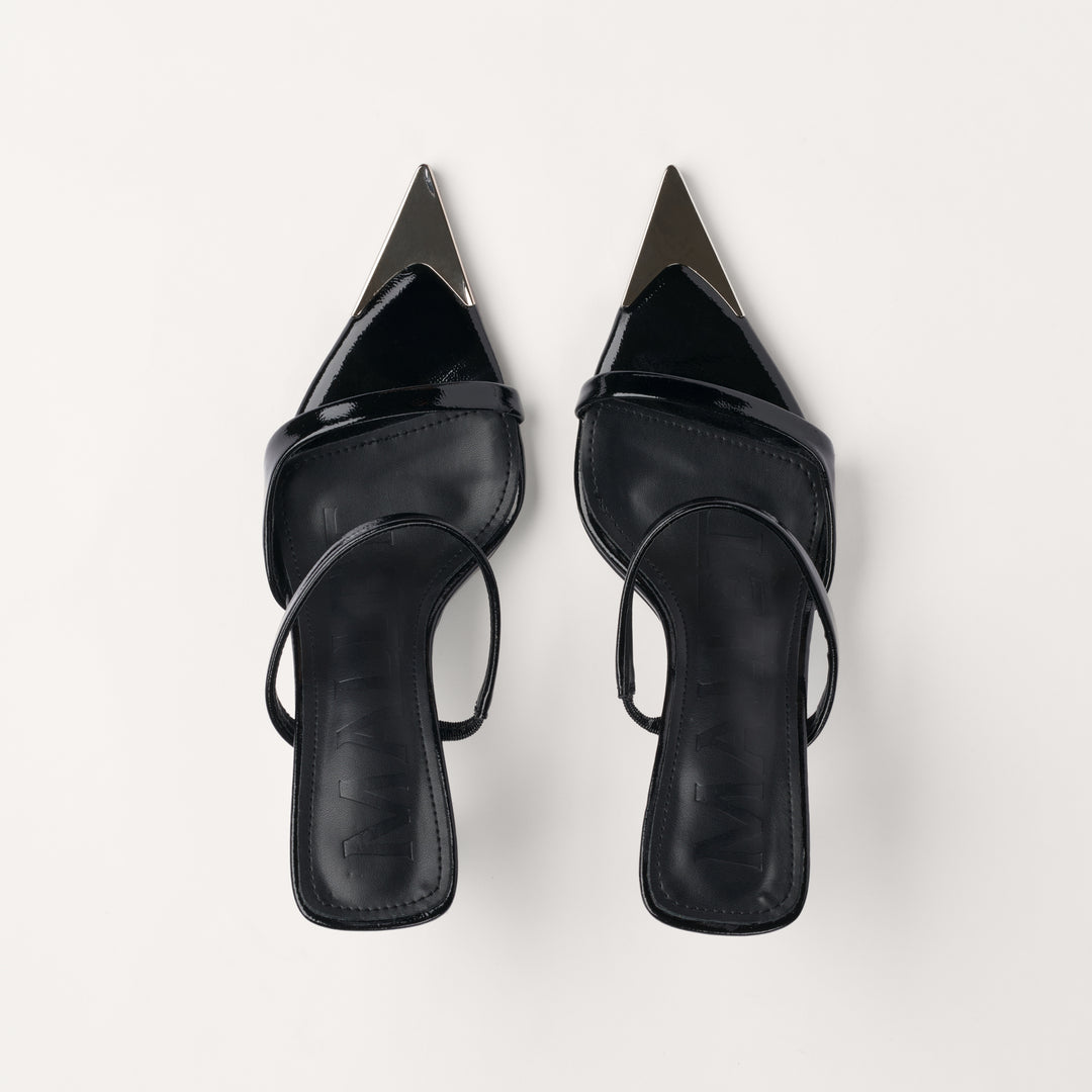 MALLET Frederica Women's Black Leather Heels