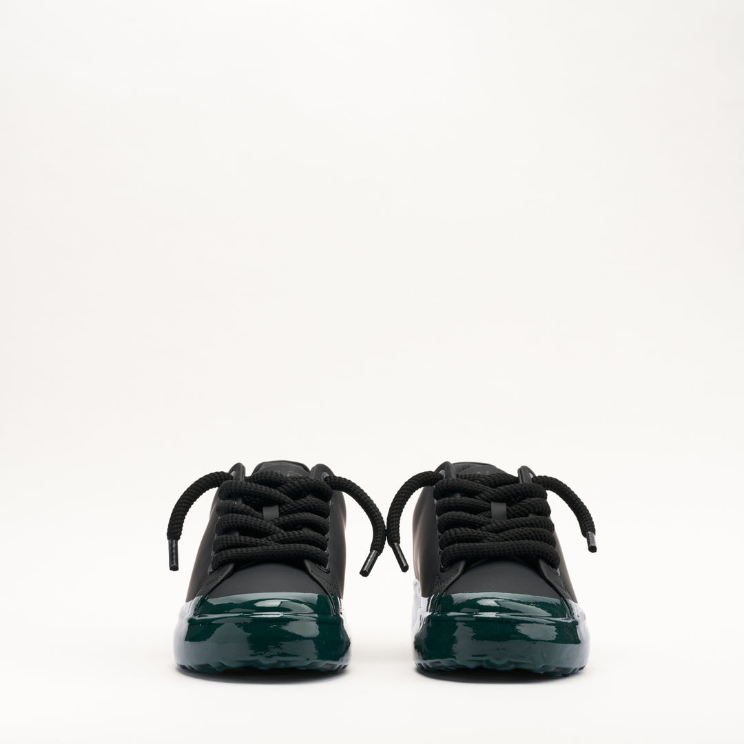 MALLET GRFTR Lite Men's Black Green Fade Dip Leather Trainers