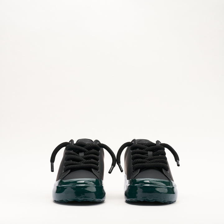 MALLET GRFTR Lite Men's Black Green Fade Dip Leather Trainers
