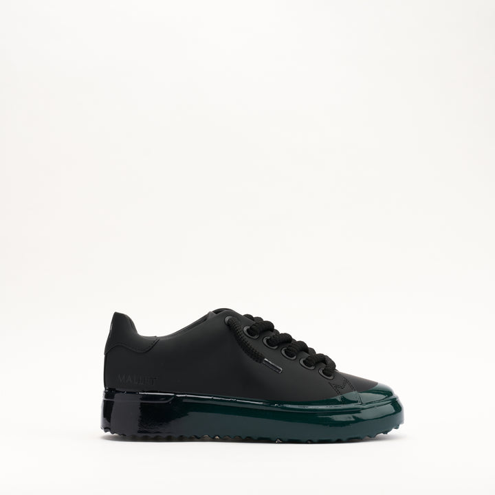 MALLET GRFTR Lite Men's Black Green Fade Dip Leather Trainers