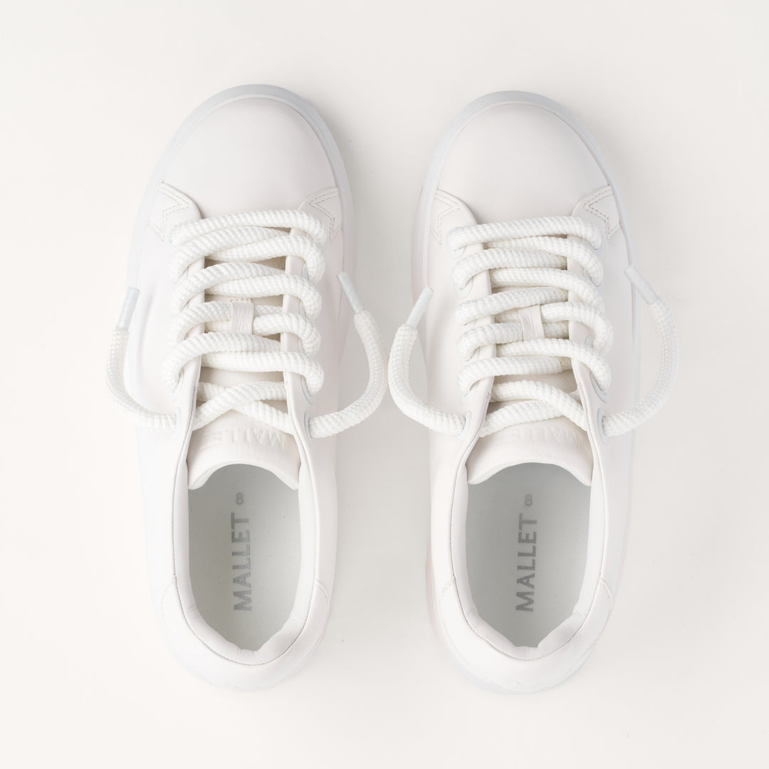 MALLET GRFTR Lite Men's White Soft Leather Trainers