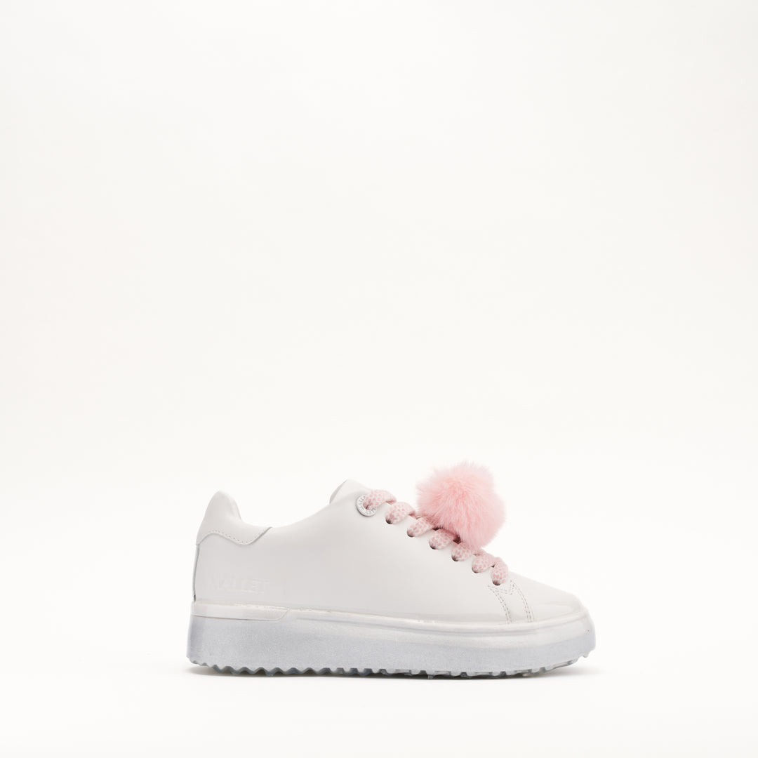 MALLET GRFTR Lite Women's White Silver Dip Leather Trainers