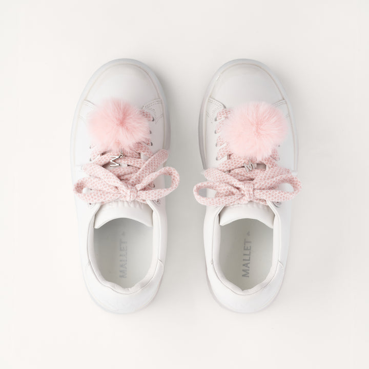 MALLET GRFTR Lite Women's White Silver Dip Leather Trainers