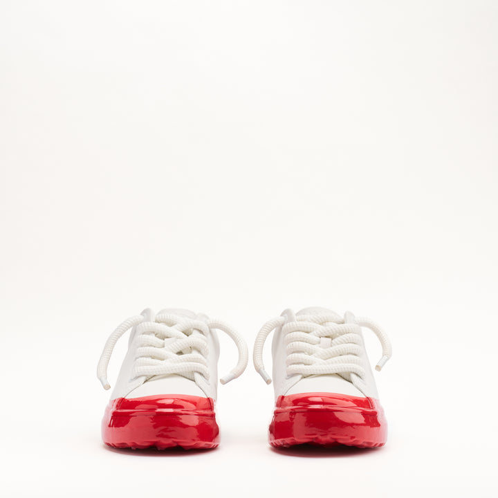 MALLET GRFTR Lite Men's White Red Fade Dip Leather Trainers