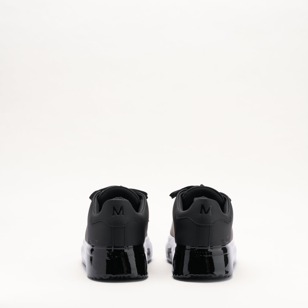 MALLET GRFTR Lite Men's Triple Black Dip Leather Trainers