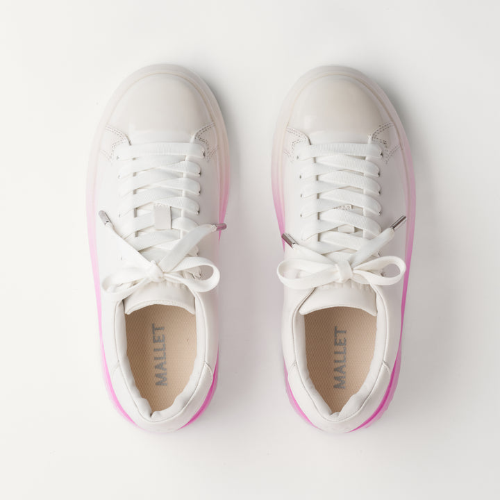MALLET GRFTR Lite Women's Hot Pink Fade Dip Leather Trainers