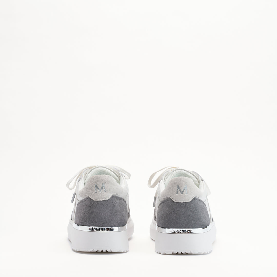 MALLET Hoxton Lite Men's White Grey Leather Trainers