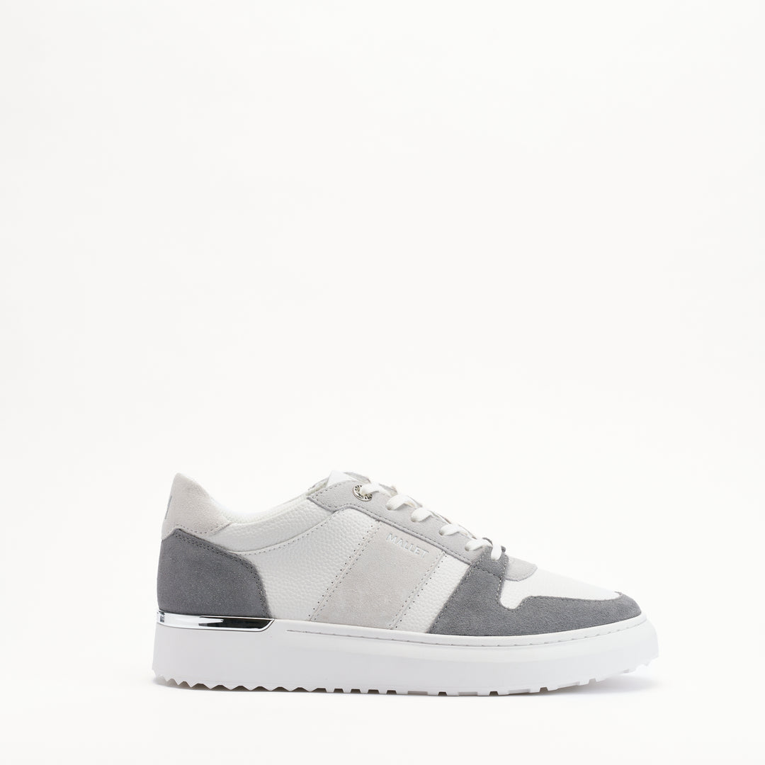 MALLET Hoxton Lite Men's White Grey Leather Trainers