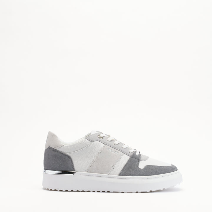 MALLET Hoxton Lite Men's White Grey Leather Trainers