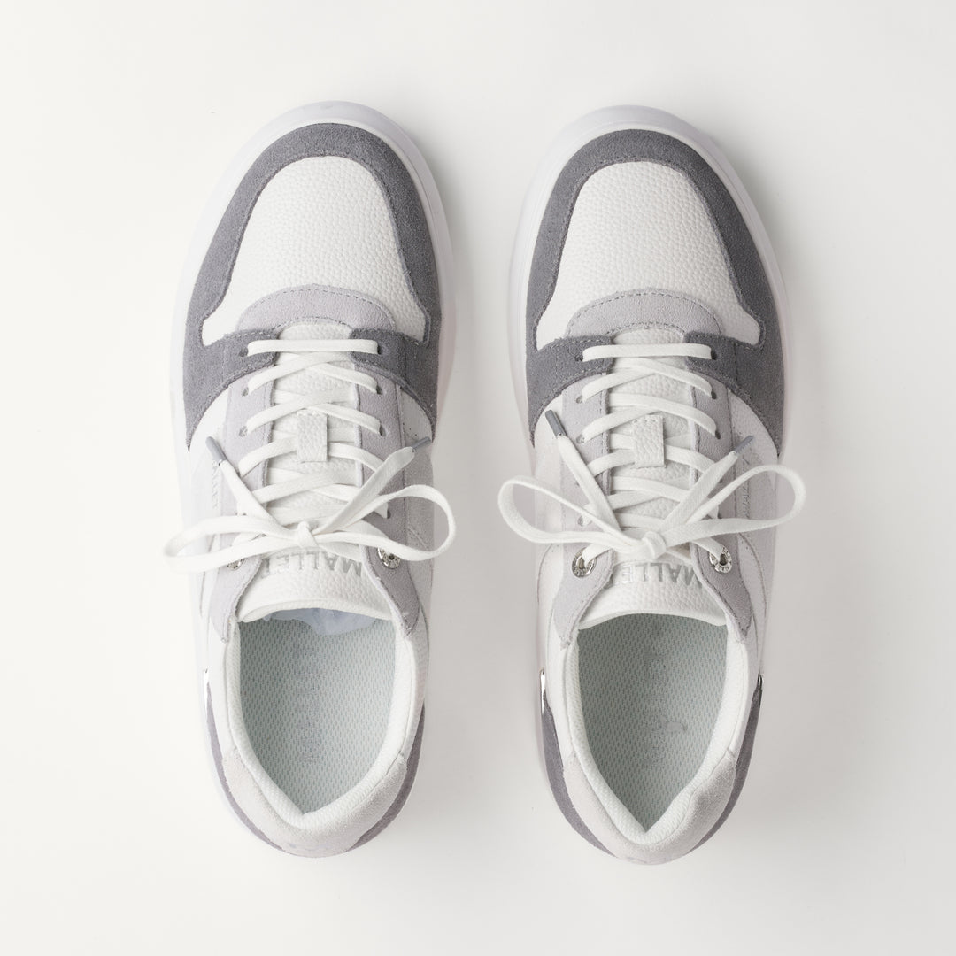 MALLET Hoxton Lite Men's White Grey Leather Trainers