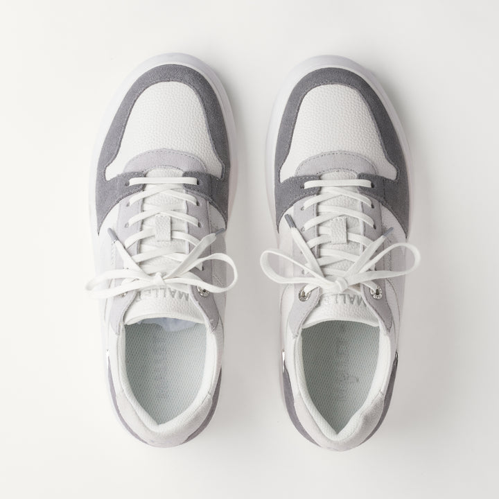 MALLET Hoxton Lite Men's White Grey Leather Trainers