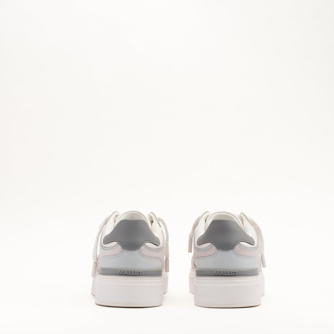 MALLET Kingsbury Men's White Grey Leather Trainers
