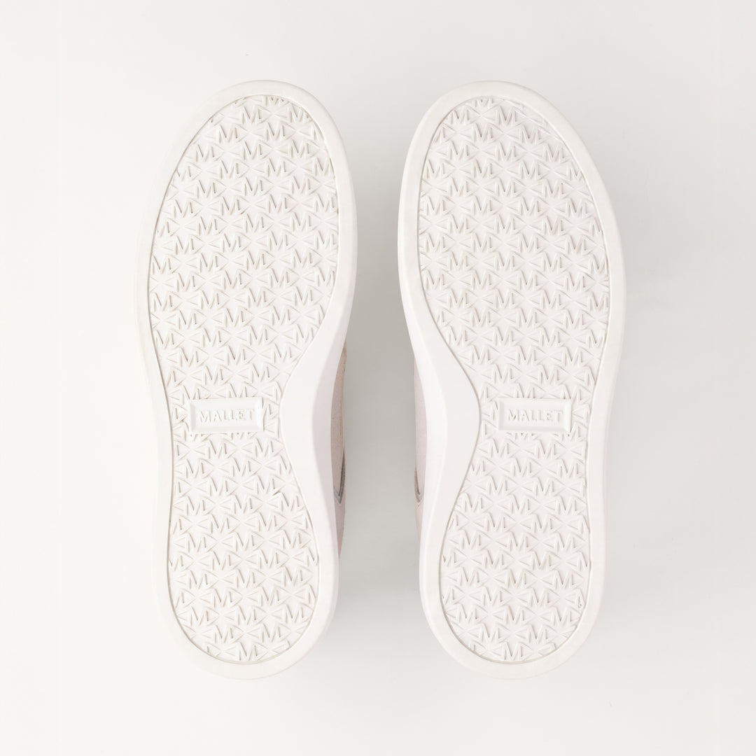 MALLET Kingsbury Men's White Grey Leather Trainers