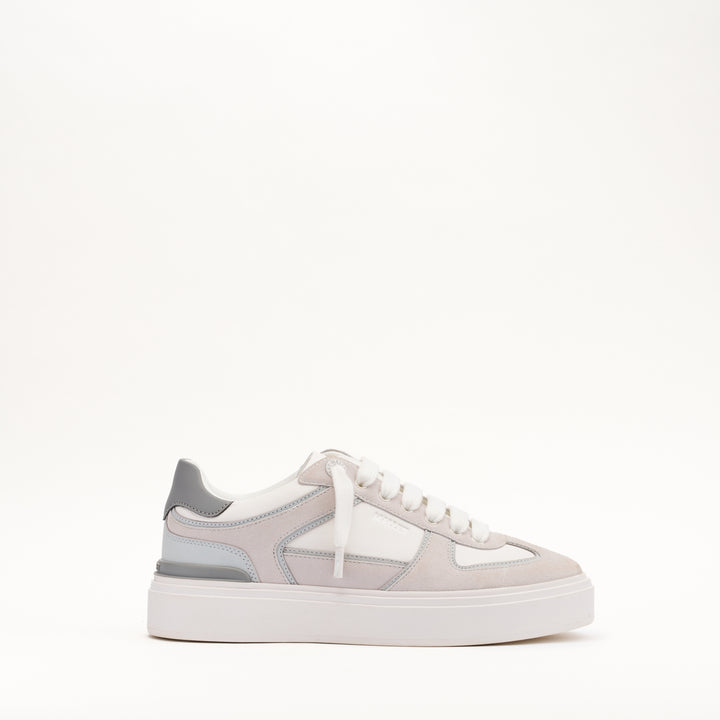 MALLET Kingsbury Men's White Grey Leather Trainers