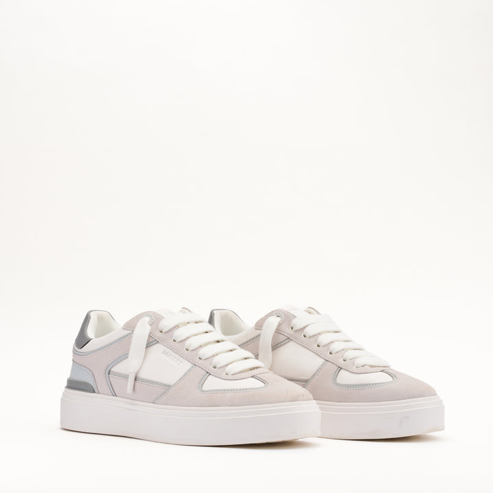 MALLET Kingsbury Men's White Grey Leather Trainers