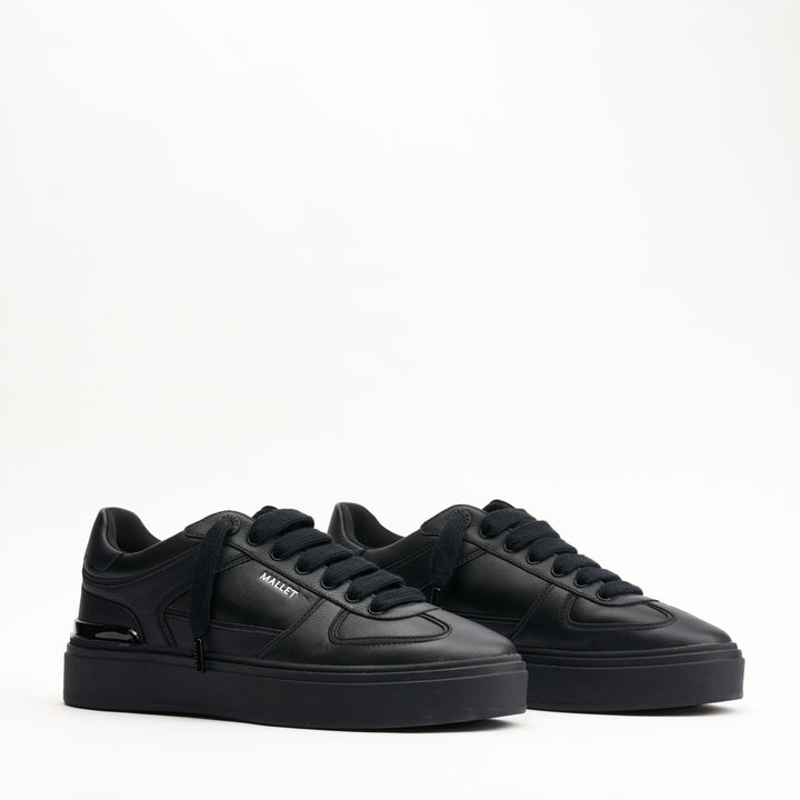 MALLET Kingsbury Men's Black Leather Trainers