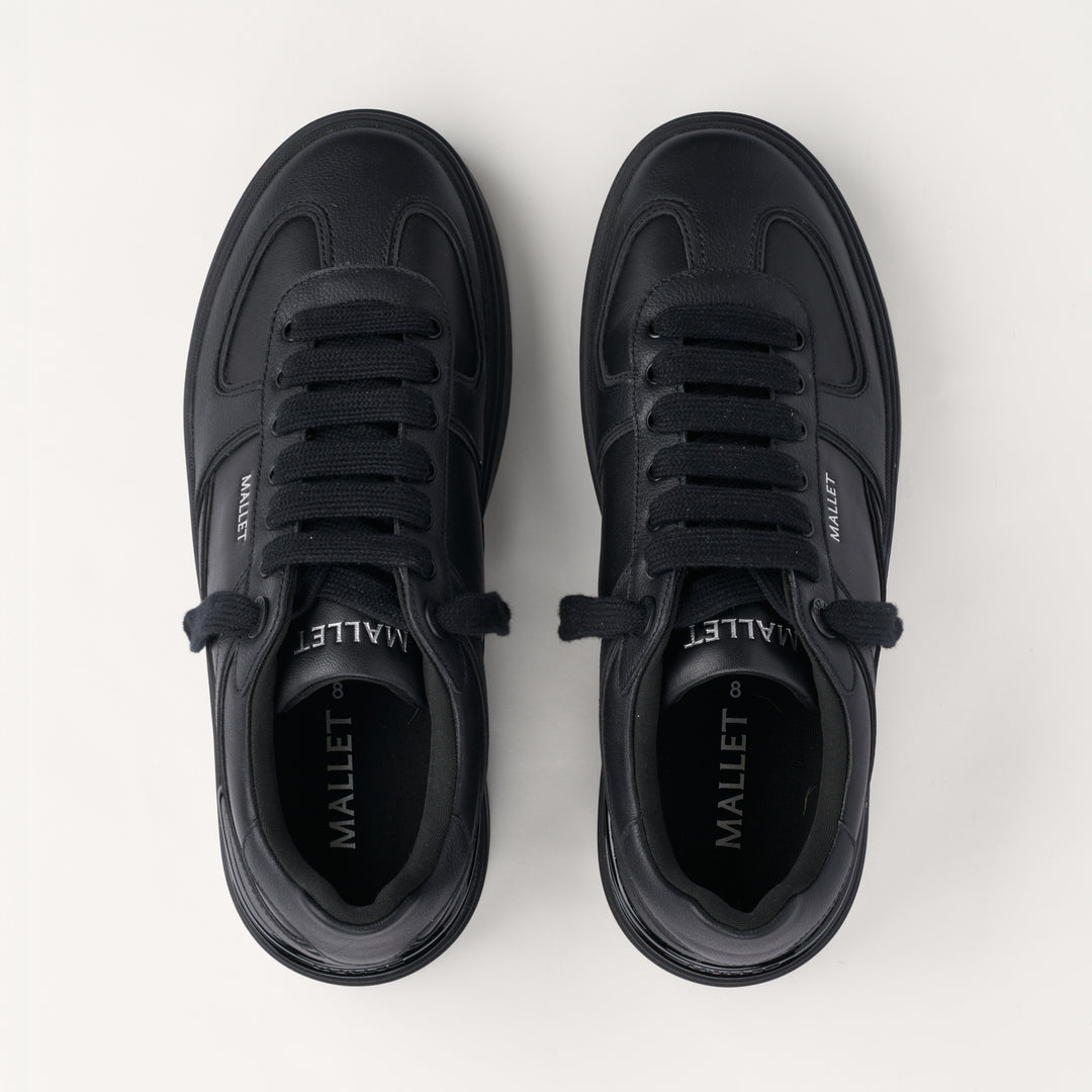 MALLET Kingsbury Men's Black Leather Trainers