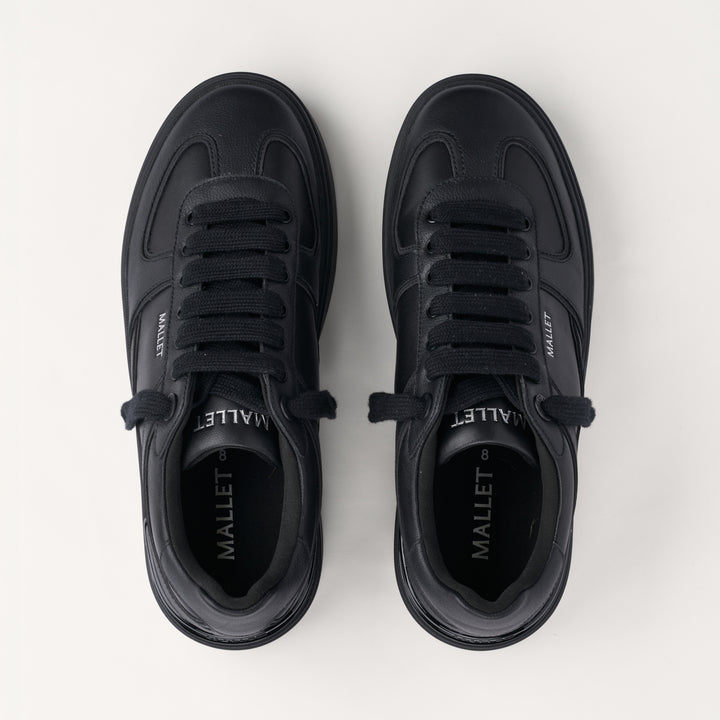 MALLET Kingsbury Men's Black Leather Trainers