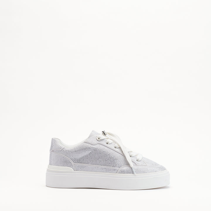 MALLET Lansbury Women's White Silver Sparkle Trainers