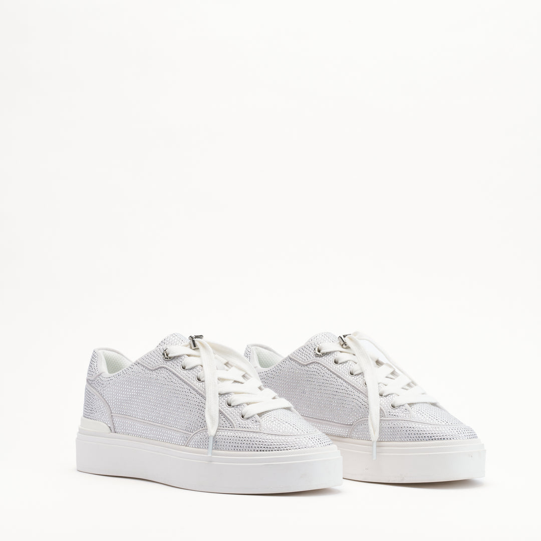 MALLET Lansbury Women's White Silver Sparkle Trainers