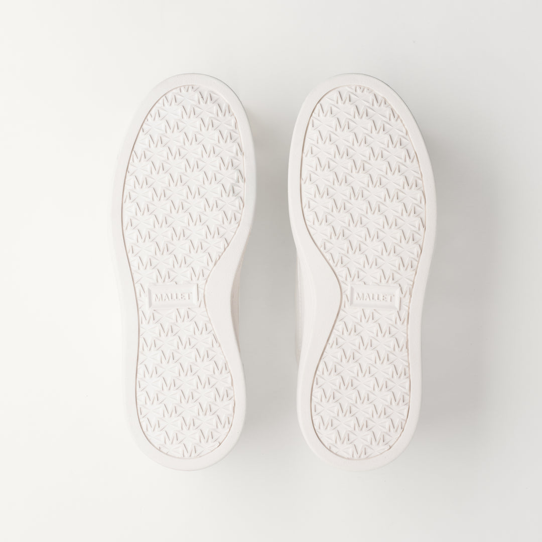 MALLET Lansbury Women's White Nappa Leather Trainers