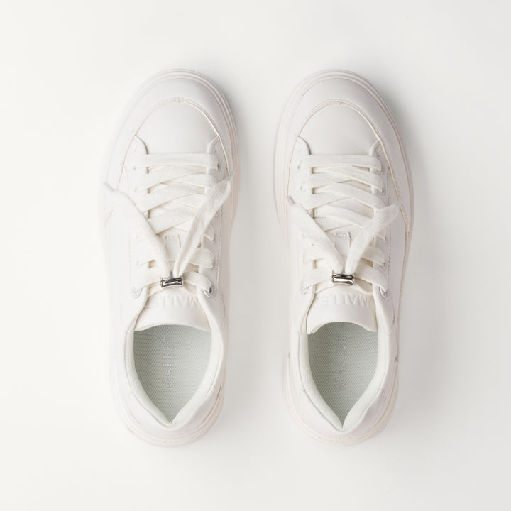 MALLET Lansbury Women's White Nappa Leather Trainers