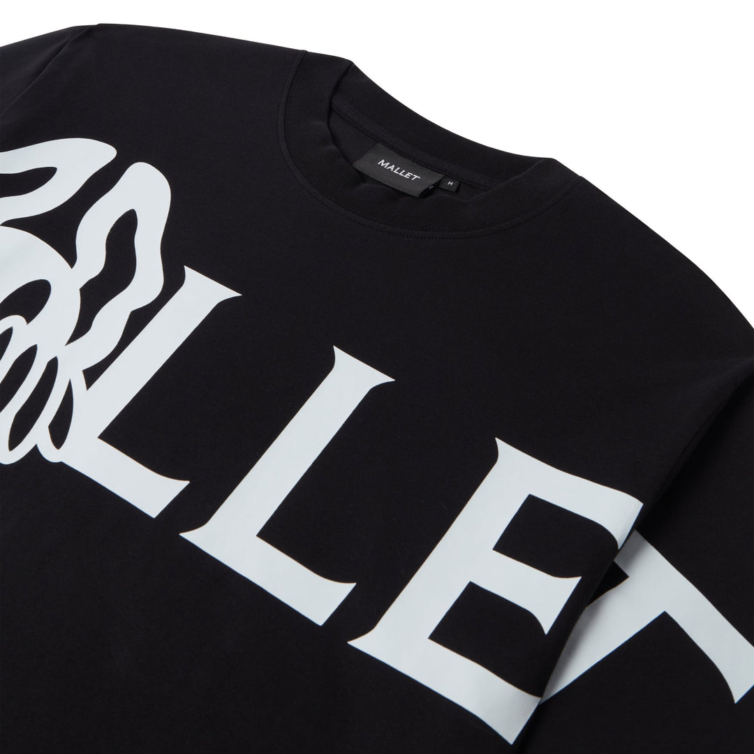 Mallet London X Detroit Mens Peeper Large Logo Tee Black